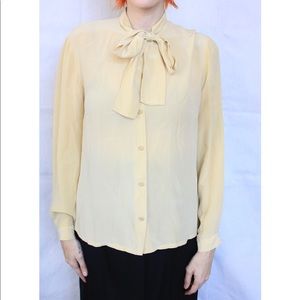 Cream Silk Bowtie Skirt